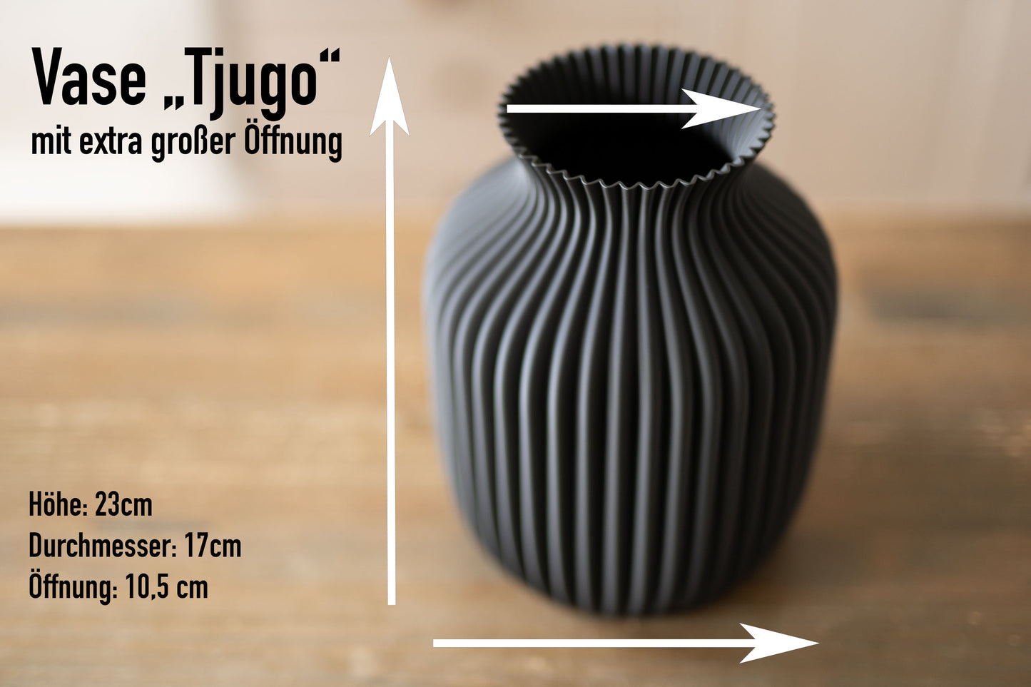 Dekovase "Tjugo" in 7 Farben für Trockenblumen/Pampasgras/Schleierkraut